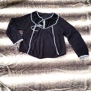 FREE PEOPLE CROCHETED LACE TOP